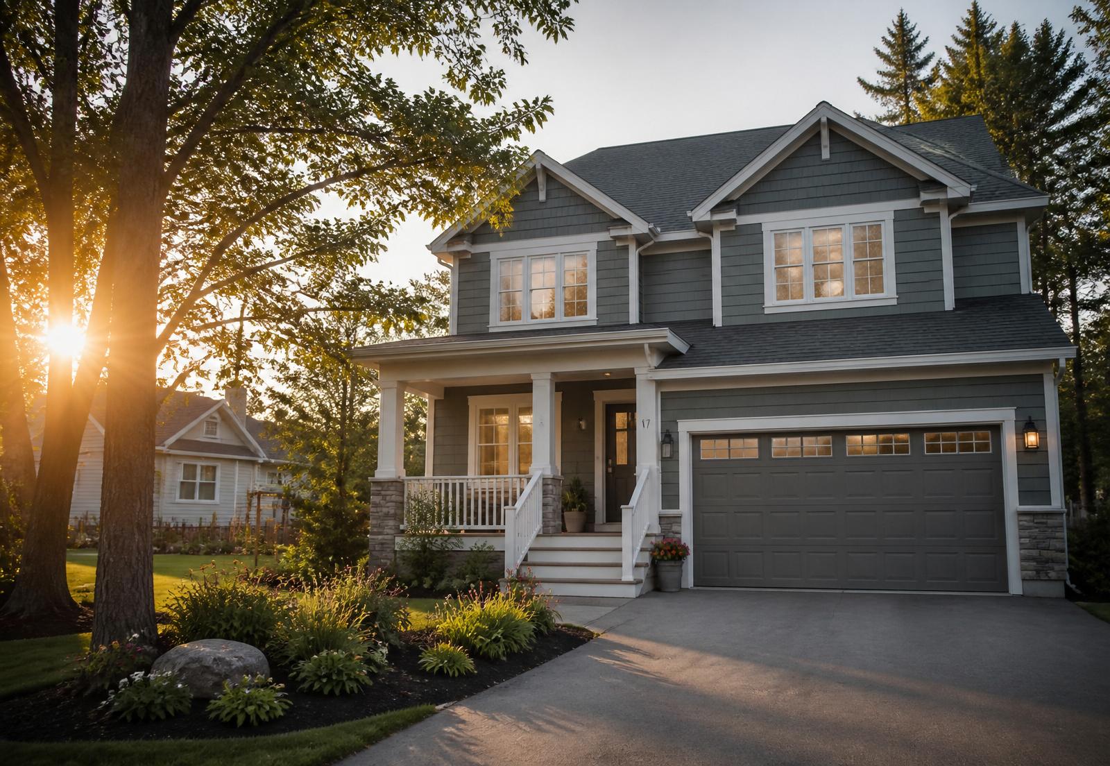 Alberta family home at golden hour
